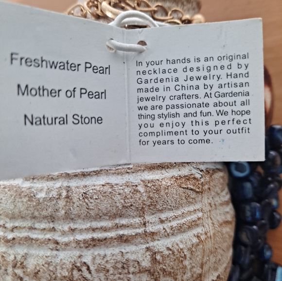 Gardinia Fresh Water Pearl Multi Strand Layer Necklace - Picture 3 of 5